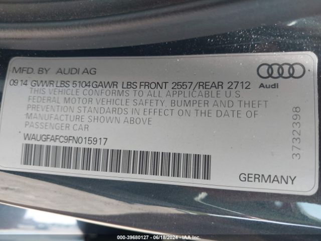WAUGFAFC9FN015917 Audi A6 2.0t Premium