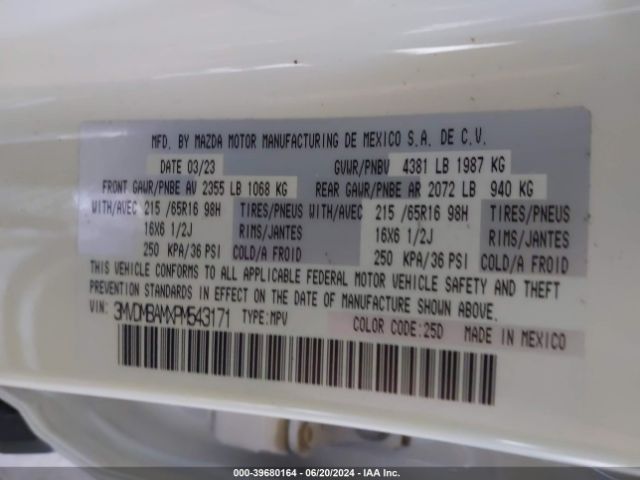 3MVDMBAMXPM543171 Mazda Cx-30 2.5 S