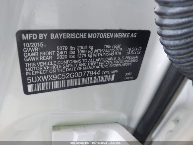 5UXWX9C52G0D77944 BMW X3 Xdrive28i