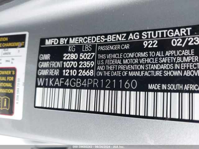 W1KAF4GB4PR121160 Mercedes-Benz C 300 Sedan