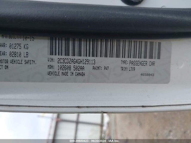 Dodge Challenger Sxt 2016 2C3CDZAG4GH129113 Image 9