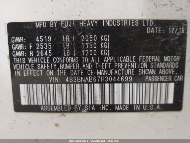 4S3BNAB67H3044699 Subaru Legacy 2.5i