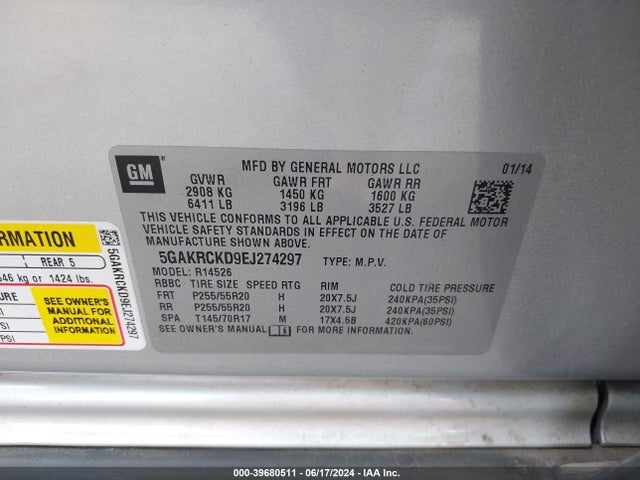 5GAKRCKD9EJ274297 Buick Enclave Premium