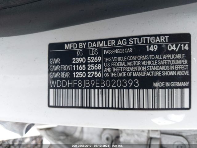 WDDHF8JB9EB020393 Mercedes-Benz E 350 4matic