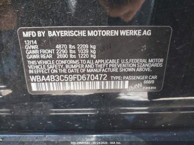 WBA4B3C59FD670472 BMW 435i Gran Coupe Xdrive