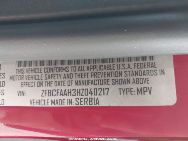 ZFBCFAAH3HZ040217 Fiat 500L POP