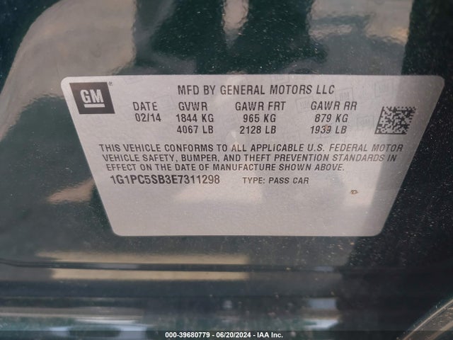 Chevrolet Cruze 1lt Auto 2014 1G1PC5SB3E7311298 Image 9