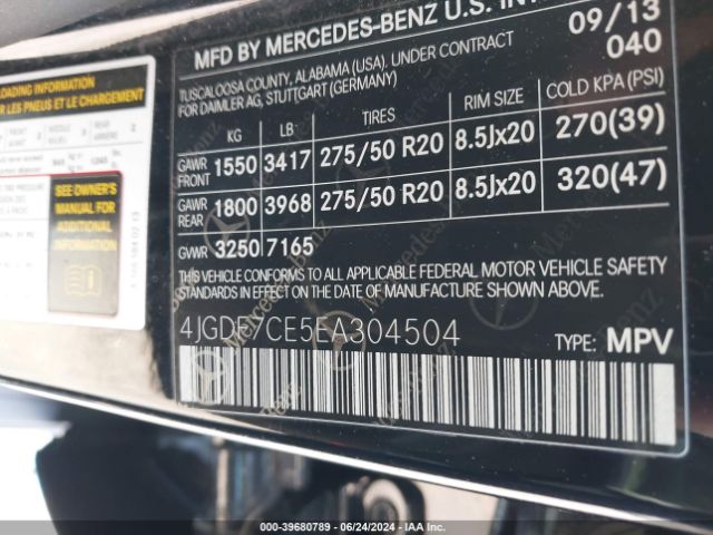 4JGDF7CE5EA304504 Mercedes-Benz Gl 450 4matic
