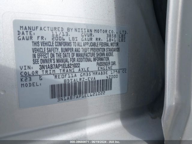 3N1AB7AP1EL621022 Nissan SENTRA SR