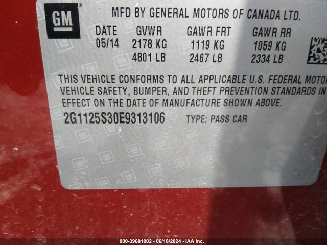 Chevrolet Impala 2lt 2014 2G1125S30E9313106 Image 9