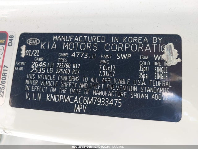 KIA Sportage Lx 2021 KNDPMCAC6M7933475 Image 9