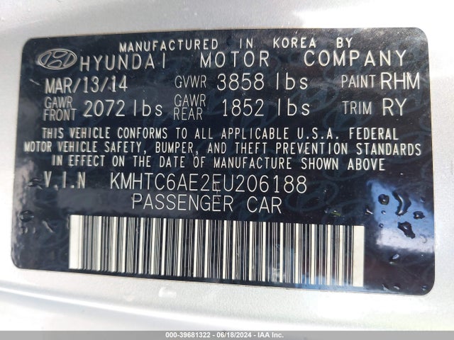Hyundai Veloster Turbo W/black 2014 KMHTC6AE2EU206188 Image 9