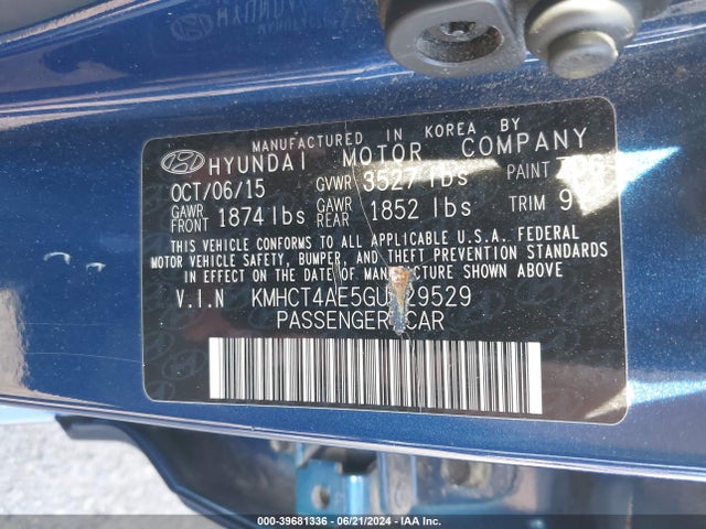 Hyundai ACCENT SE 2016 KMHCT4AE5GU029529 Image 9