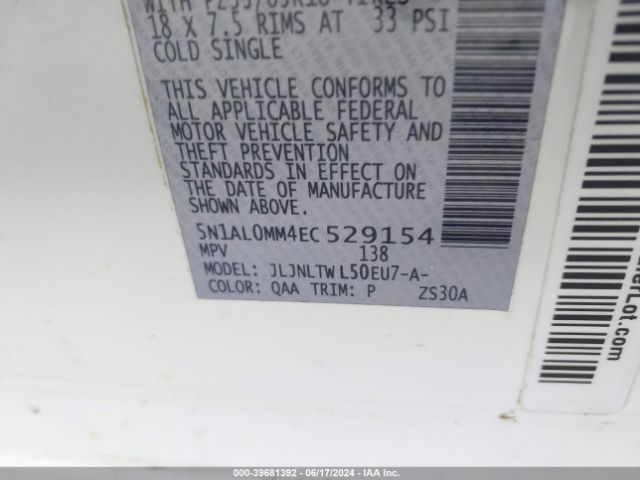 5N1AL0MM4EC529154 Infiniti QX60