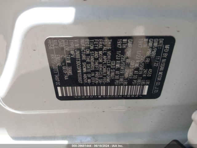 JN8BT3DC0PW103937 Nissan Rogue Platinum Fwd
