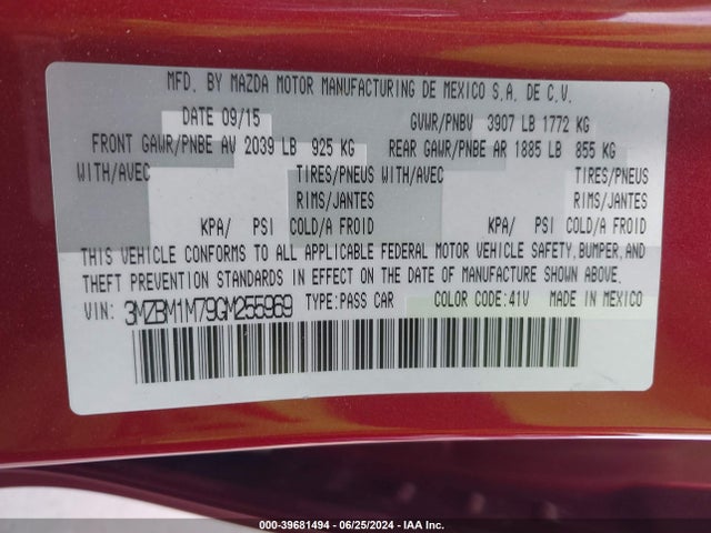 Mazda Mazda3 I Touring 2016 3MZBM1M79GM255969 Image 9