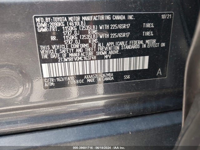 Toyota Rav4 Xle 2021 2T3W1RFV0MC163748 Image 9