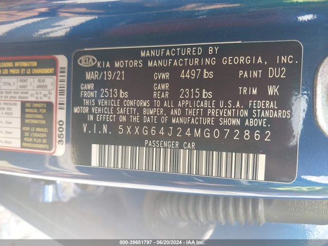 KIA K5 Gt-line 2021 5XXG64J24MG072862 Image 9