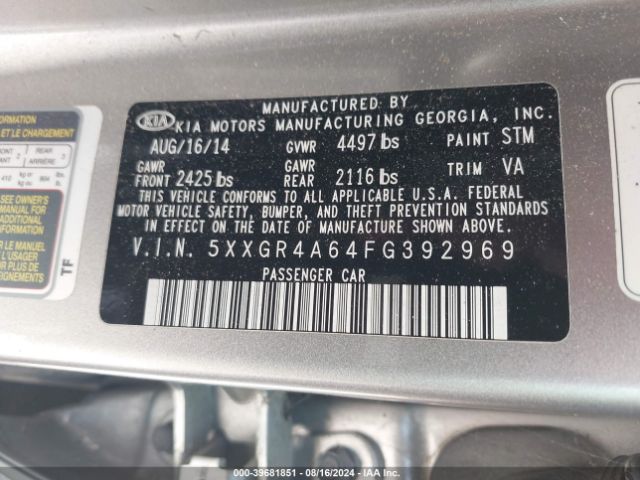 5XXGR4A64FG392969 KIA Optima Sx Turbo