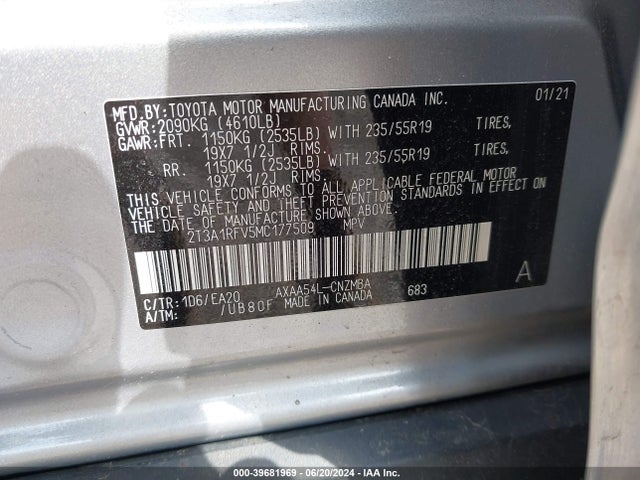 Toyota Rav4 Xle Premium 2021 2T3A1RFV5MC177509 Image 9