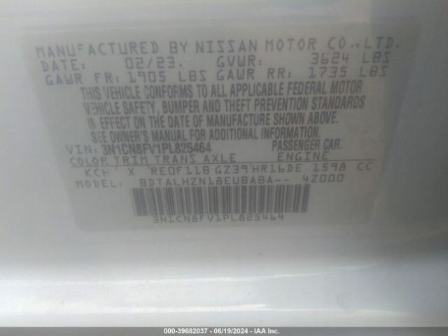 3N1CN8FV1PL825464 Nissan Versa 1.6 Sr Xtronic Cvt
