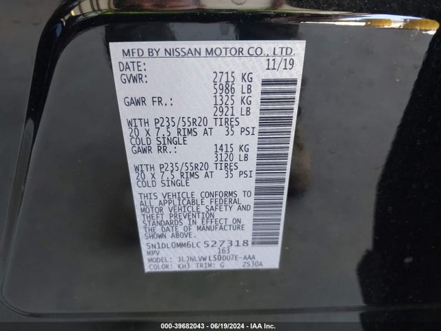 5N1DL0MM6LC527318 Infiniti Qx60 Luxe Awd