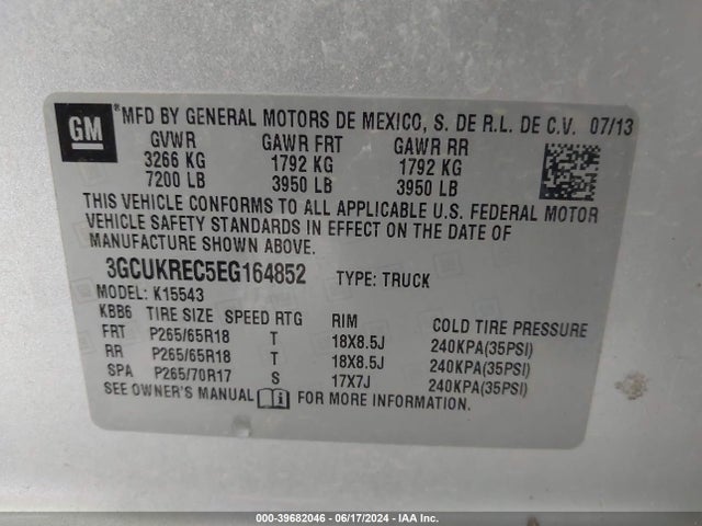 Chevrolet Silverado 1500 1lt 2014 3GCUKREC5EG164852 Image 9