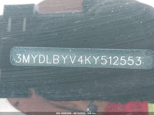 3MYDLBYV4KY512553 Toyota YARIS LE