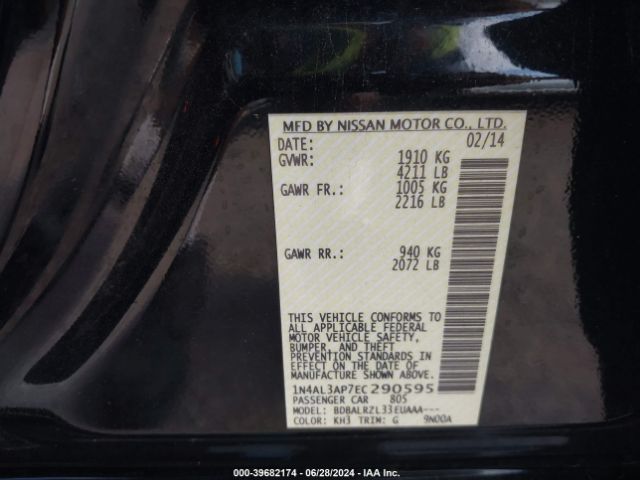 1N4AL3AP7EC290595 Nissan Altima 2.5 S