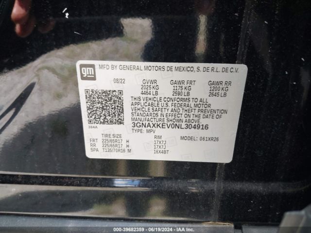 2022 CHEVROLET EQUINOX 3GNAXKEV0NL304916 Photo 8