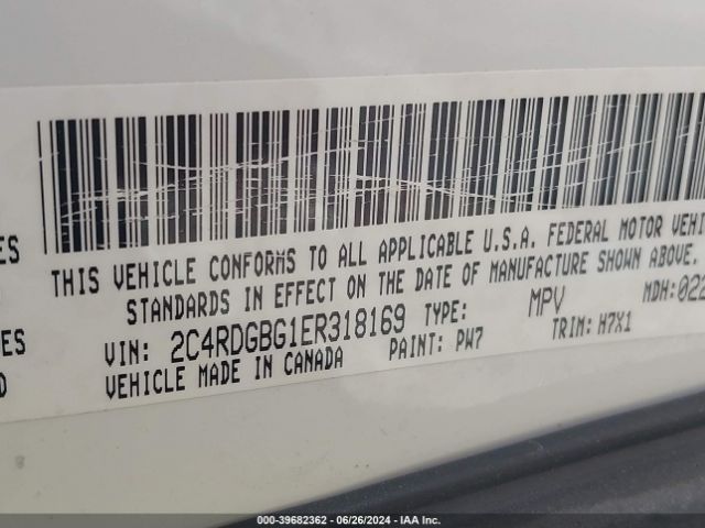 2C4RDGBG1ER318169 Dodge Grand Caravan American Value Pkg