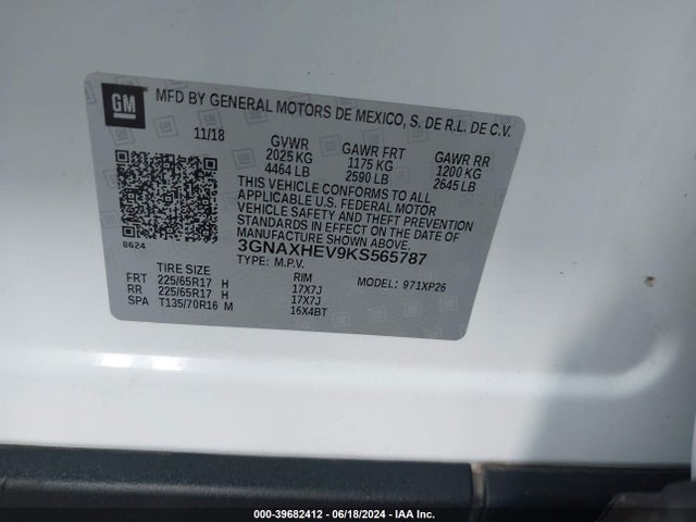 Chevrolet EQUINOX LS 2019 3GNAXHEV9KS565787 Image 9