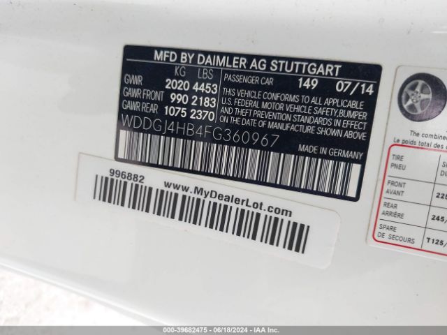 WDDGJ4HB4FG360967 Mercedes-Benz C 250
