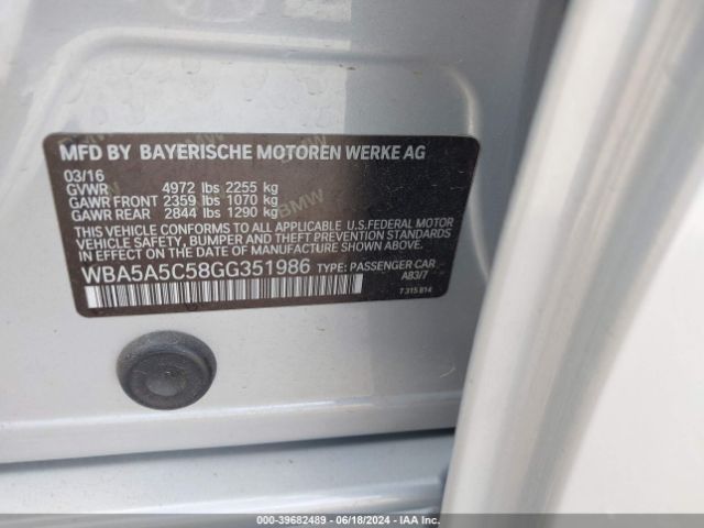 WBA5A5C58GG351986 BMW 528I