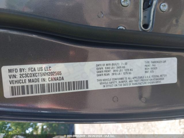 2C3CDXCT5NH202565 Dodge CHARGER R/T