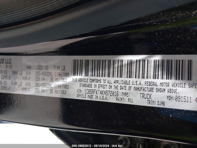 RAM 1500 Longhorn  4x4 5'7 Box 2019 1C6SRFKT4KN572016 Image 9