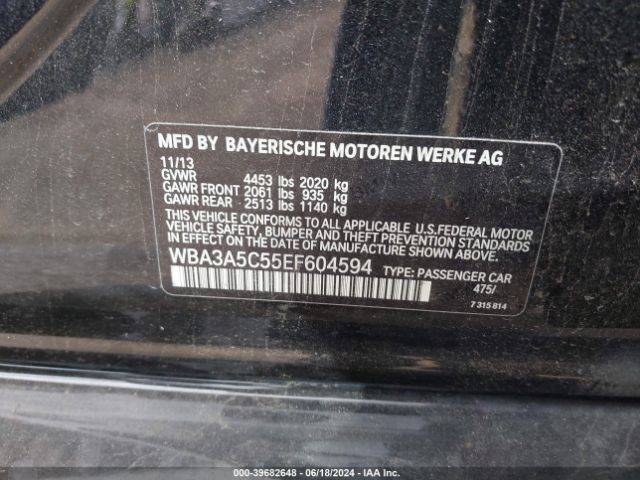 WBA3A5C55EF604594 BMW 328I