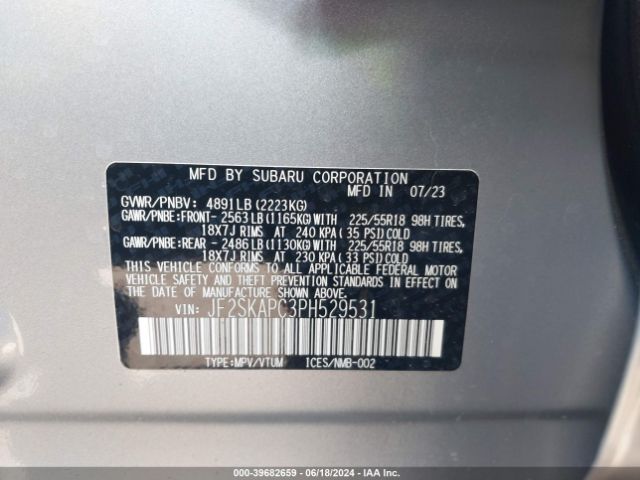 JF2SKAPC3PH529531 Subaru Forester Limited