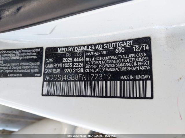 WDDSJ4GB8FN177319 Mercedes-Benz CLA 250 4MATIC