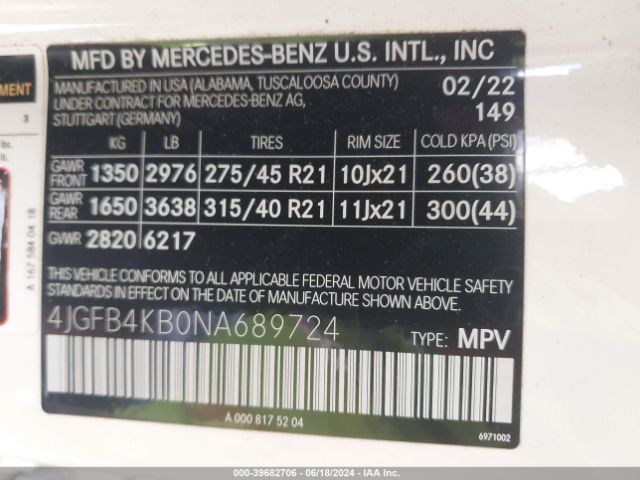 4JGFB4KB0NA689724 Mercedes-Benz Gle 350 4matic