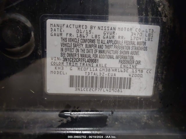 Nissan Versa Note S (sr)/s Plus/sl/sr/sv 2015 3N1CE2CP7FL409081 Image 9