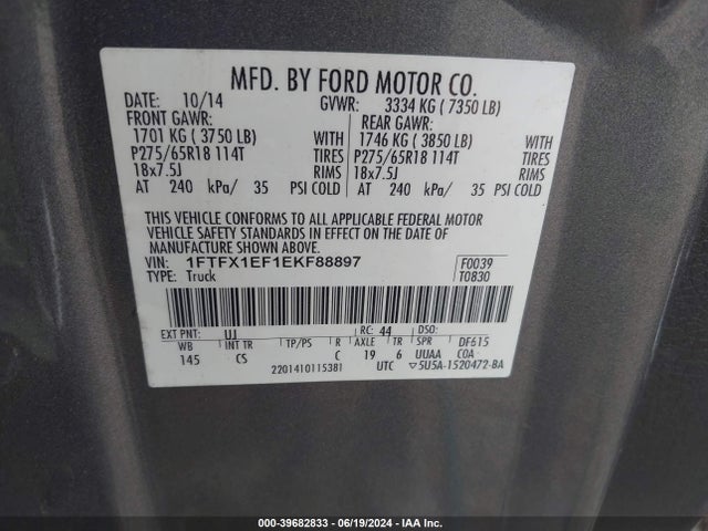 Ford F-150 Stx 2014 1FTFX1EF1EKF88897 Image 9