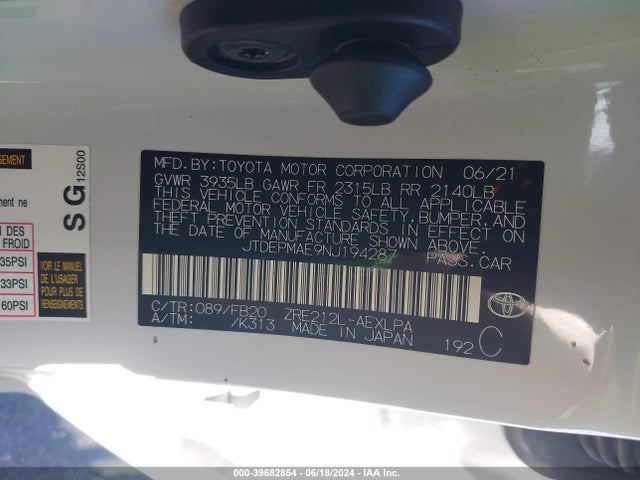 Toyota COROLLA LE 2022 JTDEPMAE9NJ194287 Image 9