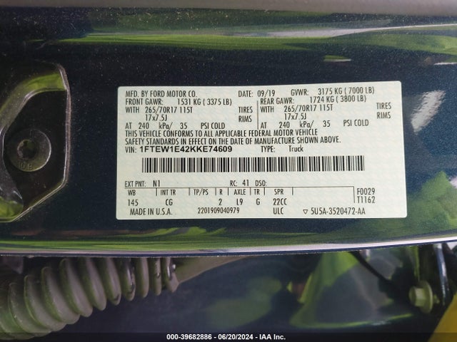 Ford F-150 Xl 2019 1FTEW1E42KKE74609 Image 9