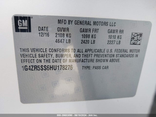 1G4ZR5SS6HU178276 Buick Lacrosse Premium