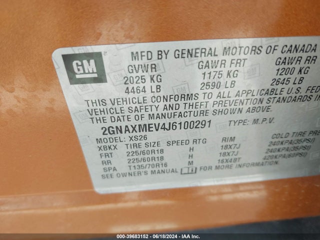 Chevrolet Equinox Premier 2018 2GNAXMEV4J6100291 Image 9