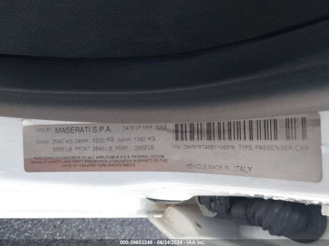 ZAM57RTA5E1126376 Maserati Ghibli S Q4