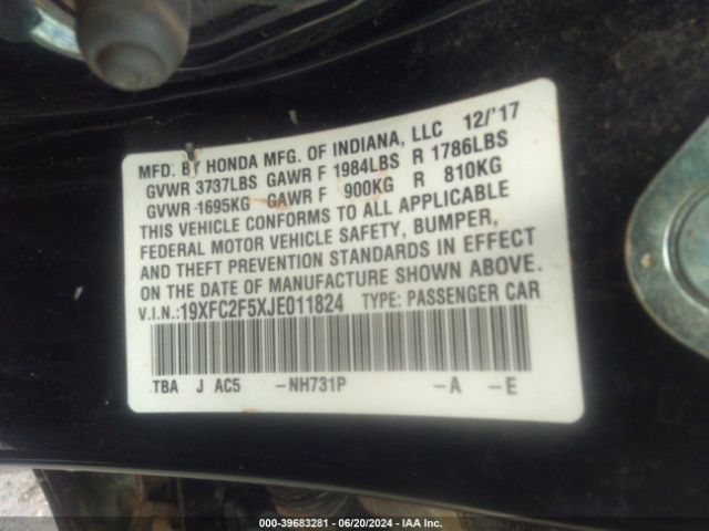19XFC2F5XJE011824 Honda Civic Lx