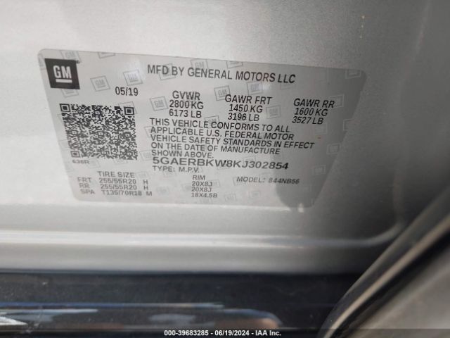 5GAERBKW8KJ302854 Buick Enclave Fwd Essence