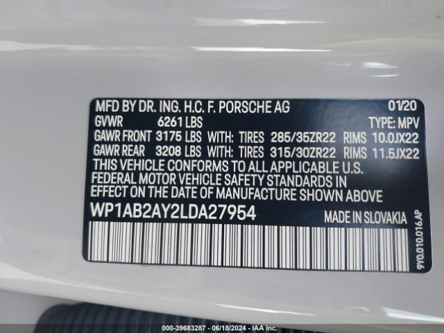 WP1AB2AY2LDA27954 Porsche CAYENNE S